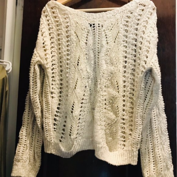 h&m cream crochet knit sweater - Picture 2 of 2